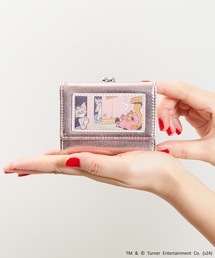 FLAPPER（フラッパー）の「FLAPPER フラッパー:トムとジェリー　メタリック グリッター　コミックアップリケミニウォレット　メタリックシルバー メタリックサックス メタリックピンク（財布）」