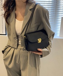 フェイクレザーフラップショルダー