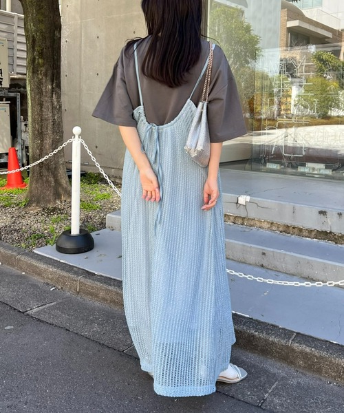 セール】【新色追加】メッシュキャミラインワンピース