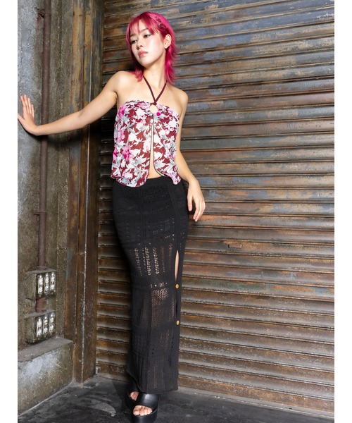 DURAS（デュラス）の「Floral halter neck（チューブトップ・レディース・レッド/ブラック・FREE）」の13枚目の写真