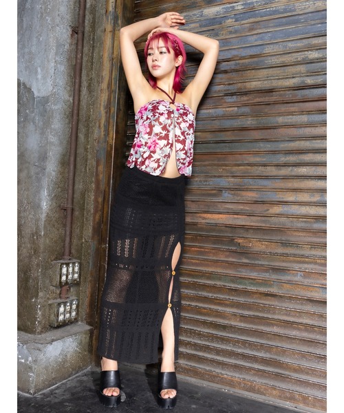 DURAS（デュラス）の「Floral halter neck（チューブトップ・レディース・レッド/ブラック・FREE）」の15枚目の写真