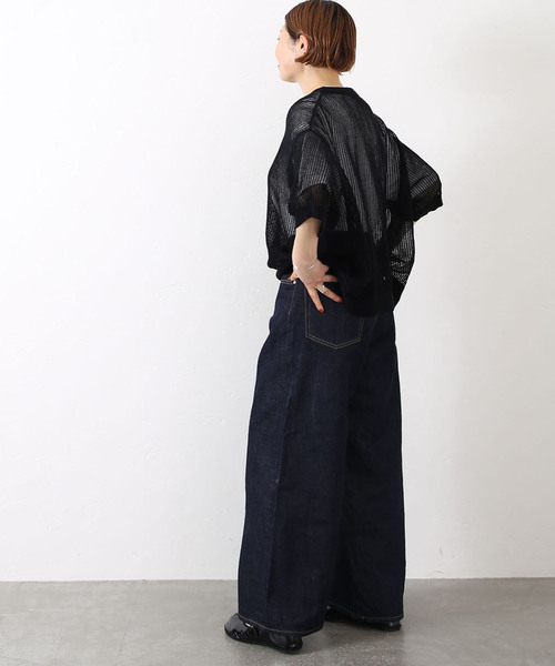 JOURNAL STANDARD LUXE(ジャーナルスタンダード ラックス)の「《追加》メッシュ クルーネックTシャツ(その他トップス・レディース・ブラック/ホワイト・FREE)」の3枚目の写真