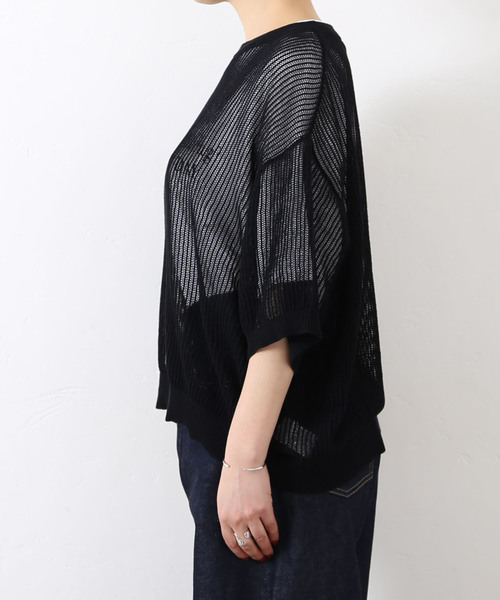 JOURNAL STANDARD LUXE(ジャーナルスタンダード ラックス)の「《追加》メッシュ クルーネックTシャツ(その他トップス・レディース・ブラック/ホワイト・FREE)」の16枚目の写真