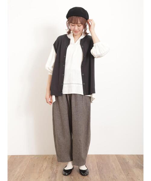 Samansa Mos2（サマンサ モスモス）の「前後2WAYクルーネックベスト（ベスト・レディース・グリーン/キナリ/ベージュ/チャコールグレー・F）」の15枚目の写真