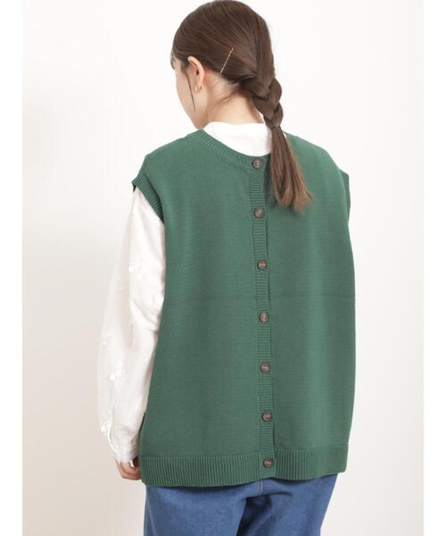 Samansa Mos2（サマンサ モスモス）の「前後2WAYクルーネックベスト（ベスト・レディース・グリーン/キナリ/ベージュ/チャコールグレー・F）」の18枚目の写真