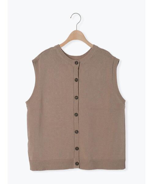 Samansa Mos2（サマンサ モスモス）の「前後2WAYクルーネックベスト（ベスト・レディース・グリーン/キナリ/ベージュ/チャコールグレー・F）」の7枚目の写真