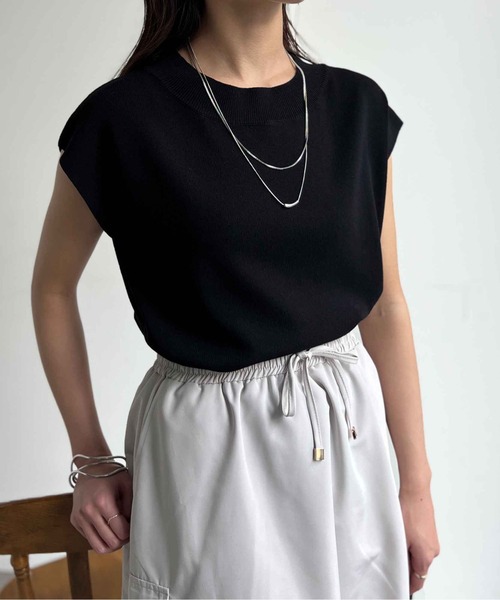 Chez toi（シェトワ）の「コンパクトフレンチスリーブプルオーバー（ニット/セーター・レディース・レッド/ブラック/オフホワイト/グリーン系その他・FREE）」の22枚目の写真