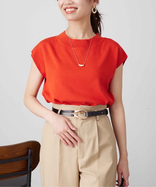 Chez toi（シェトワ）の「コンパクトフレンチスリーブプルオーバー（ニット/セーター・レディース・レッド/ブラック/オフホワイト/グリーン系その他・FREE）」の6枚目の写真