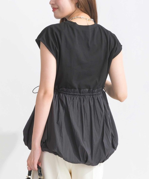 PICCIN(ピッチン)の「【WEB限定】異素材切り替えバルーンプルオーバー(Tシャツ/カットソー・レディース・ブラック/オフホワイト・M)」の13枚目の写真