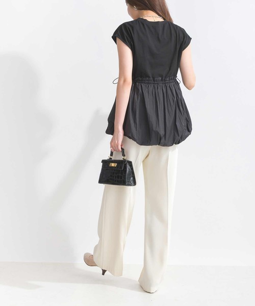PICCIN(ピッチン)の「【WEB限定】異素材切り替えバルーンプルオーバー(Tシャツ/カットソー・レディース・ブラック/オフホワイト・M)」の15枚目の写真