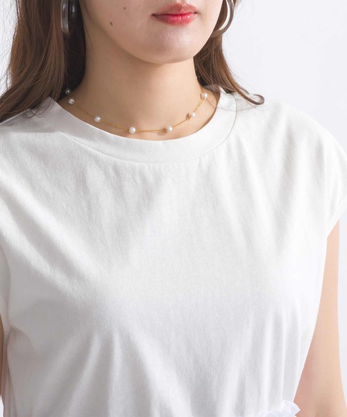 PICCIN(ピッチン)の「【WEB限定】異素材切り替えバルーンプルオーバー(Tシャツ/カットソー・レディース・ブラック/オフホワイト・M)」の7枚目の写真