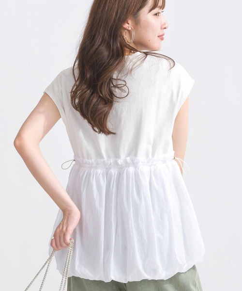 PICCIN(ピッチン)の「【WEB限定】異素材切り替えバルーンプルオーバー(Tシャツ/カットソー・レディース・ブラック/オフホワイト・M)」の19枚目の写真