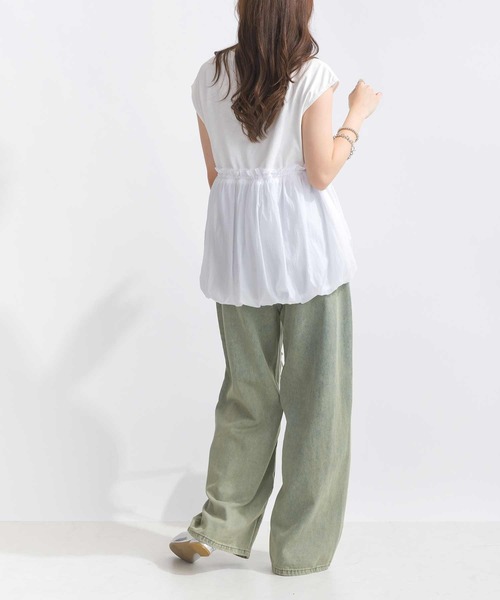 PICCIN(ピッチン)の「【WEB限定】異素材切り替えバルーンプルオーバー(Tシャツ/カットソー・レディース・ブラック/オフホワイト・M)」の8枚目の写真