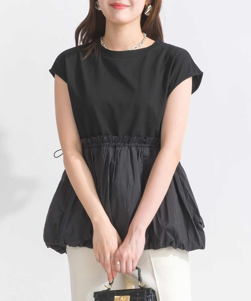 PICCIN(ピッチン)の「【WEB限定】異素材切り替えバルーンプルオーバー(Tシャツ/カットソー・レディース・ブラック/オフホワイト・M)」の22枚目の写真