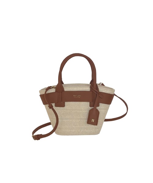 Her lip to(ハーリップトゥー)の「Palma Mini Tote Bag(かごバッグ・レディース・ブラウン/ブラック・FREE)」の4枚目の写真