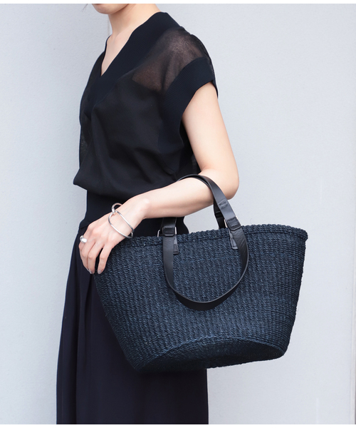 VERMEIL par iena（ヴェルメイユパーイエナ）の「BUCKET BAGGAGE（バケットバゲージ） HS Basket L AM24SSS111（かごバッグ・レディース・ネイビー・FREE）」の2枚目の写真