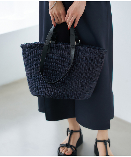 VERMEIL par iena（ヴェルメイユパーイエナ）の「BUCKET BAGGAGE（バケットバゲージ） HS Basket L AM24SSS111（かごバッグ・レディース・ネイビー・FREE）」の4枚目の写真