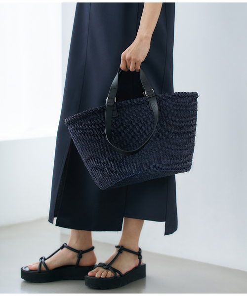 VERMEIL par iena（ヴェルメイユパーイエナ）の「BUCKET BAGGAGE（バケットバゲージ） HS Basket L AM24SSS111（かごバッグ・レディース・ネイビー・FREE）」の5枚目の写真