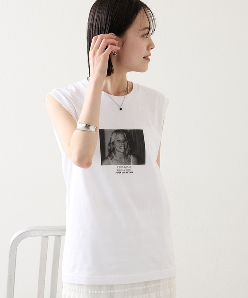 mystic（ミスティック）の「[super unknown]ノースリgirlTシャツ（Tシャツ/カットソー・レディース・ホワイト系その他/ホワイト系その他2・FREE）」の2枚目の写真