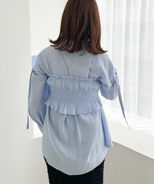 archives(アルシーヴ)の「ZIPビスチェXミドルシャツSET(シャツ/ブラウス・レディース・ブラック/オフホワイト/オレンジ/ブルー・MEDIUM)」の11枚目の写真