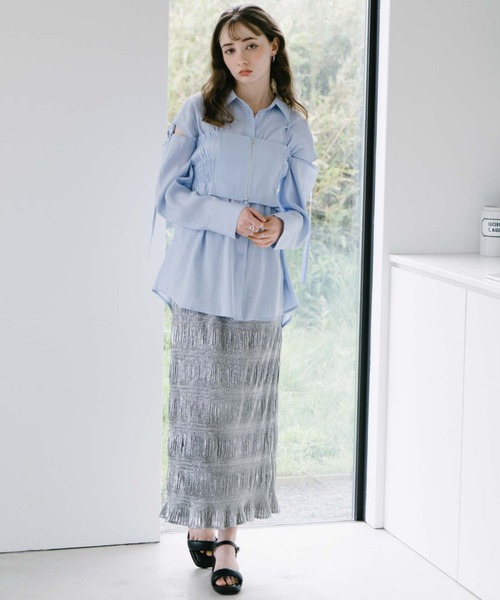 archives(アルシーヴ)の「ZIPビスチェXミドルシャツSET(シャツ/ブラウス・レディース・ブラック/オフホワイト/オレンジ/ブルー・MEDIUM)」の21枚目の写真