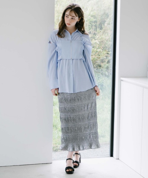 archives(アルシーヴ)の「ZIPビスチェXミドルシャツSET(シャツ/ブラウス・レディース・ブラック/オフホワイト/オレンジ/ブルー・MEDIUM)」の19枚目の写真