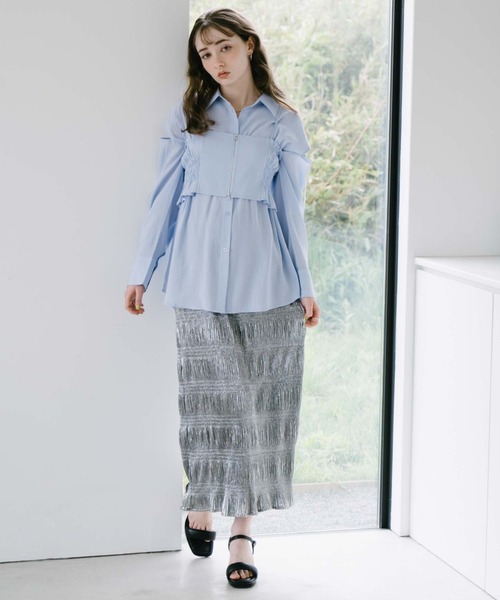 archives(アルシーヴ)の「ZIPビスチェXミドルシャツSET(シャツ/ブラウス・レディース・ブラック/オフホワイト/オレンジ/ブルー・MEDIUM)」の18枚目の写真