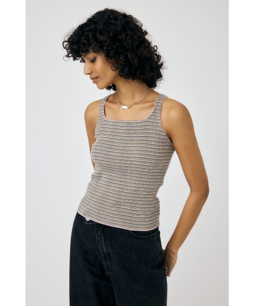 MOUSSY（マウジー）の「THIN BORDER タンクトップ（タンクトップ・レディース・ピンク/ブラウン・FREE）」の10枚目の写真