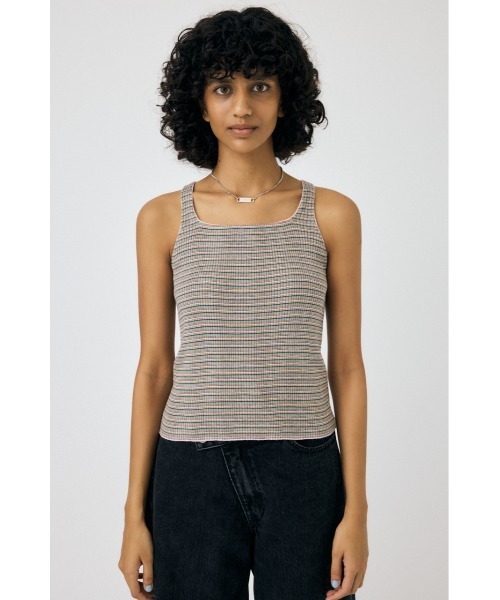 MOUSSY（マウジー）の「THIN BORDER タンクトップ（タンクトップ・レディース・ピンク/ブラウン・FREE）」の9枚目の写真