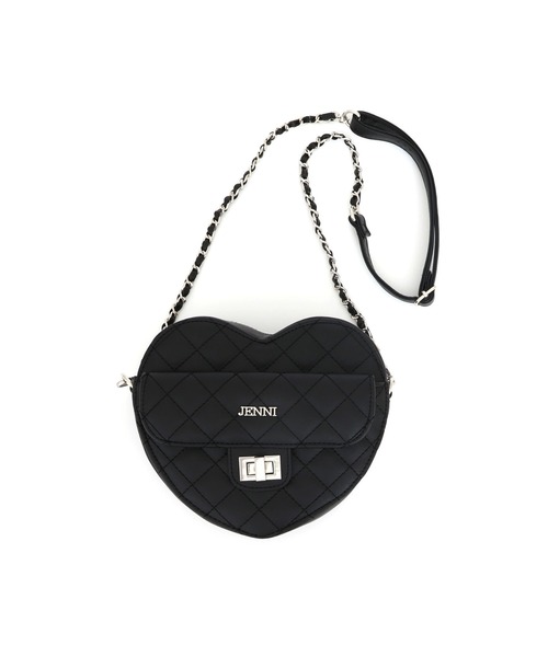 JENNI（ジェニィ）の「ハート型キルティングショルダー（ショルダーバッグ・キッズ・レッド/ブラック/オフホワイト・F）」の3枚目の写真