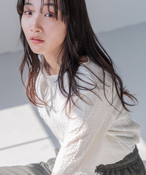 LOWRYS FARM(ローリーズファーム)の「フリンジ5S 121024(Tシャツ/カットソー・レディース・グリーン/ホワイト/ブラック・FREE)」の5枚目の写真