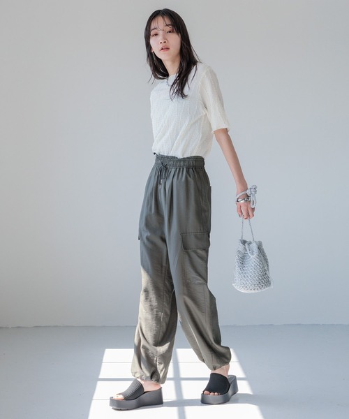 LOWRYS FARM(ローリーズファーム)の「フリンジ5S 121024(Tシャツ/カットソー・レディース・グリーン/ホワイト/ブラック・FREE)」の8枚目の写真