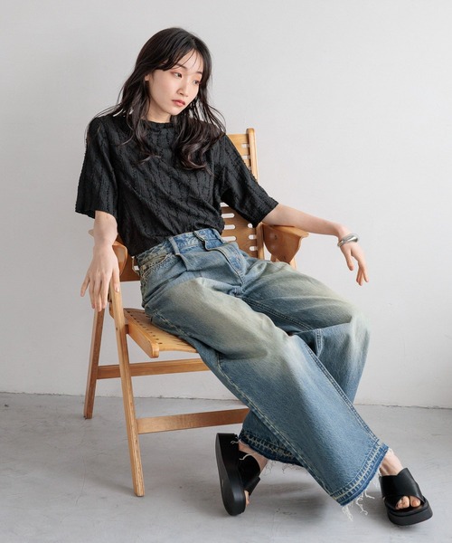 LOWRYS FARM(ローリーズファーム)の「フリンジ5S 121024(Tシャツ/カットソー・レディース・グリーン/ホワイト/ブラック・FREE)」の13枚目の写真