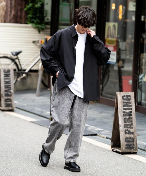 Rocky Monroe(ロッキーモンロー)の「ルーズフィットセミワイドデニムパンツ(デニムパンツ・メンズ・ライトブラック・M/L/XL)」の6枚目の写真