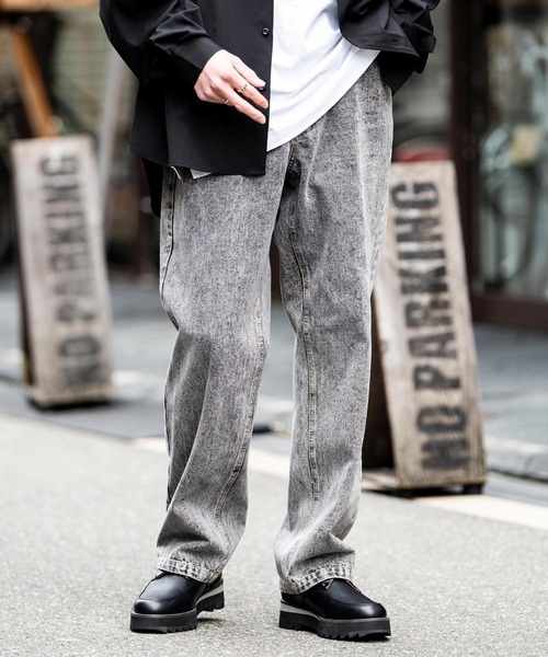 Rocky Monroe(ロッキーモンロー)の「ルーズフィットセミワイドデニムパンツ(デニムパンツ・メンズ・ライトブラック・M/L/XL)」の8枚目の写真