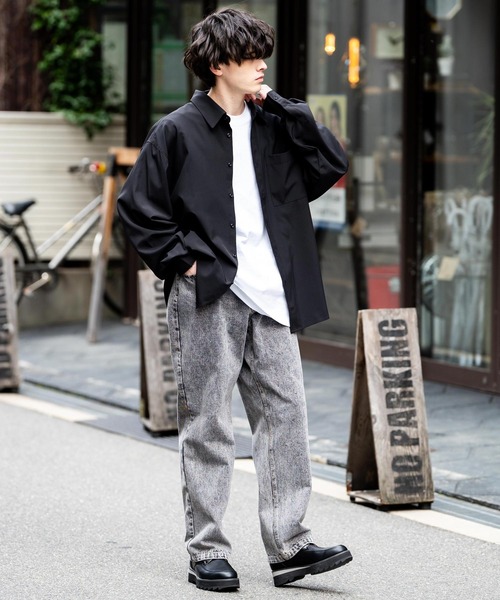 Rocky Monroe(ロッキーモンロー)の「ルーズフィットセミワイドデニムパンツ(デニムパンツ・メンズ・ライトブラック・M/L/XL)」の22枚目の写真