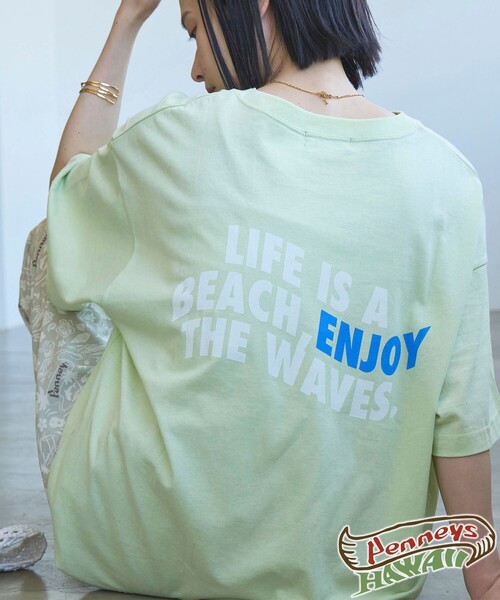 PENNEYS(ぺニーズ)の「PenneysHAWAII(ぺニーズハワイ)別注サマーウェーブTシャツ(Tシャツ/カットソー・レディース・ダークグレー/ケリーグリーン/オフホワイト・FREE)」の3枚目の写真