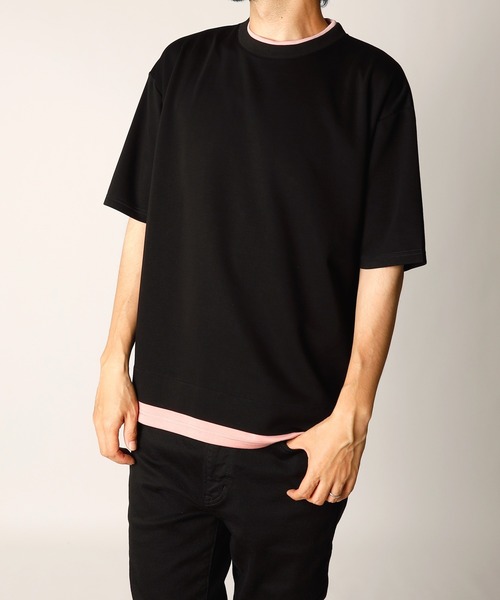 INASTUDIOS ZOO(イーナストゥディオスズー)の「「INASTUDIOS SELECT」ダンボールニット フェイクレイヤー クルーTシャツ(Tシャツ/カットソー・メンズ・ホワイト/サックスブルー/ブラック/ベージュ・X-LARGE/LARGE/MEDIUM)」の2枚目の写真