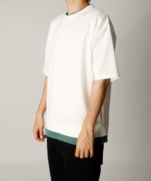 INASTUDIOS ZOO(イーナストゥディオスズー)の「「INASTUDIOS SELECT」ダンボールニット フェイクレイヤー クルーTシャツ(Tシャツ/カットソー・メンズ・ホワイト/サックスブルー/ブラック/ベージュ・X-LARGE/LARGE/MEDIUM)」の5枚目の写真