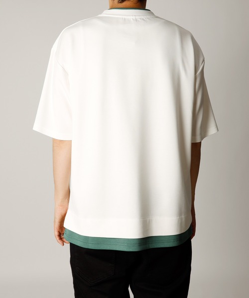 INASTUDIOS ZOO(イーナストゥディオスズー)の「「INASTUDIOS SELECT」ダンボールニット フェイクレイヤー クルーTシャツ(Tシャツ/カットソー・メンズ・ホワイト/サックスブルー/ブラック/ベージュ・X-LARGE/LARGE/MEDIUM)」の6枚目の写真