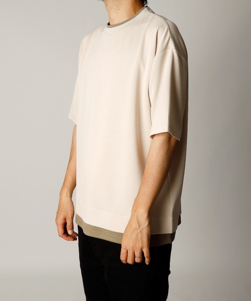 INASTUDIOS ZOO(イーナストゥディオスズー)の「「INASTUDIOS SELECT」ダンボールニット フェイクレイヤー クルーTシャツ(Tシャツ/カットソー・メンズ・ホワイト/サックスブルー/ブラック/ベージュ・X-LARGE/LARGE/MEDIUM)」の11枚目の写真