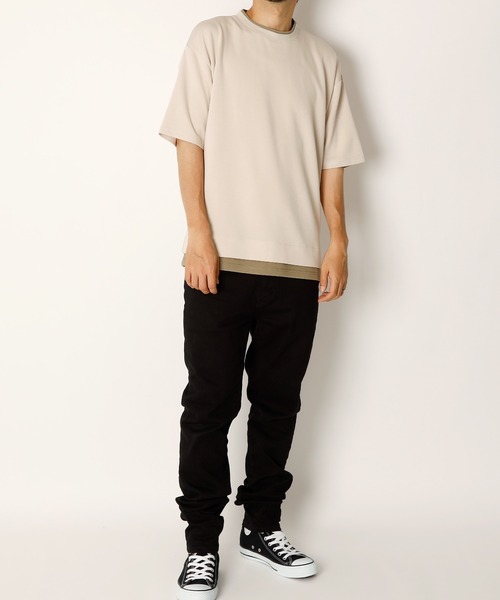 INASTUDIOS ZOO(イーナストゥディオスズー)の「「INASTUDIOS SELECT」ダンボールニット フェイクレイヤー クルーTシャツ(Tシャツ/カットソー・メンズ・ホワイト/サックスブルー/ブラック/ベージュ・X-LARGE/LARGE/MEDIUM)」の13枚目の写真