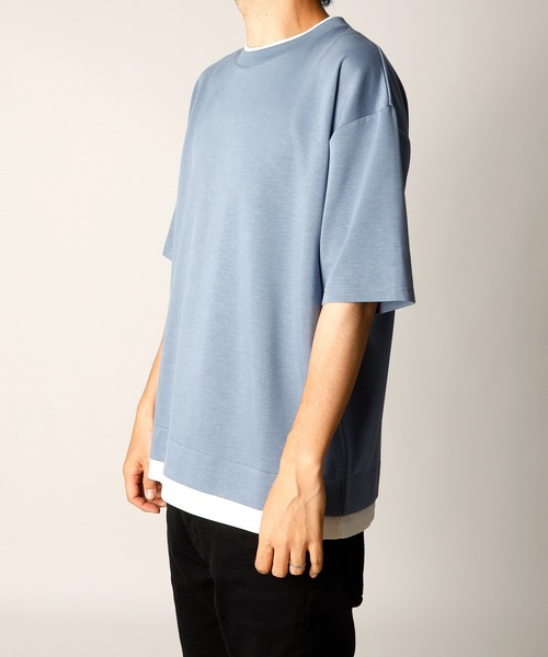 INASTUDIOS ZOO(イーナストゥディオスズー)の「「INASTUDIOS SELECT」ダンボールニット フェイクレイヤー クルーTシャツ(Tシャツ/カットソー・メンズ・ホワイト/サックスブルー/ブラック/ベージュ・X-LARGE/LARGE/MEDIUM)」の14枚目の写真
