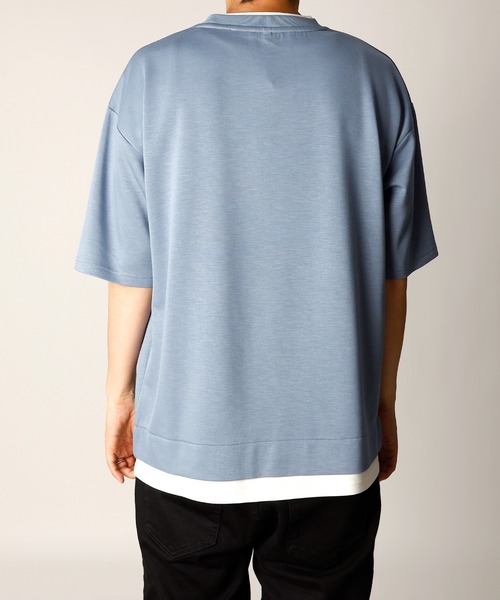 INASTUDIOS ZOO(イーナストゥディオスズー)の「「INASTUDIOS SELECT」ダンボールニット フェイクレイヤー クルーTシャツ(Tシャツ/カットソー・メンズ・ホワイト/サックスブルー/ブラック/ベージュ・X-LARGE/LARGE/MEDIUM)」の15枚目の写真