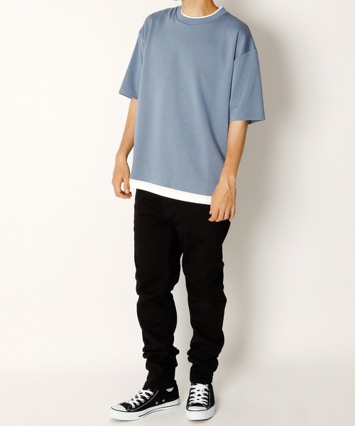 INASTUDIOS ZOO(イーナストゥディオスズー)の「「INASTUDIOS SELECT」ダンボールニット フェイクレイヤー クルーTシャツ(Tシャツ/カットソー・メンズ・ホワイト/サックスブルー/ブラック/ベージュ・X-LARGE/LARGE/MEDIUM)」の16枚目の写真