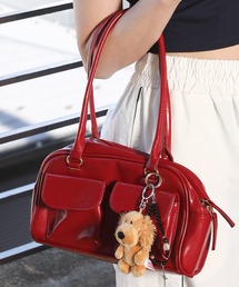 SPINNS | 2ポケット付き 合皮ボストンバッグ(ボストンバッグ)