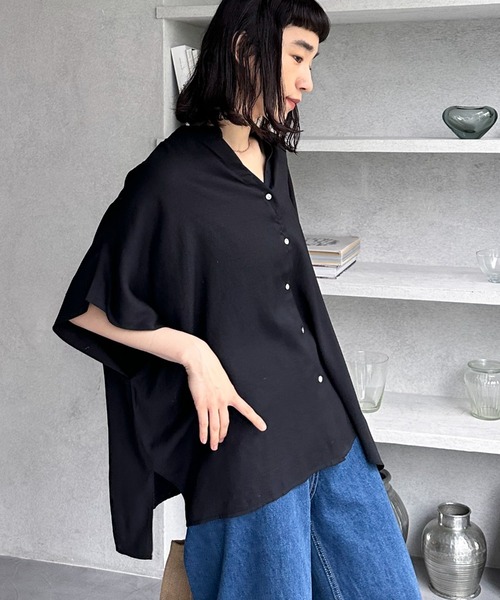 セール】ウォッシャブルリネンライクスキッパープルオーバー