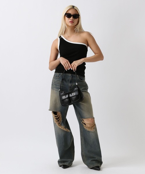 FOREVER 21(フォーエバー トゥエンティーワン)の「【2024SS】バイカラーワンショルタンク(タンクトップ・レディース・ブラック/オフホワイト・MEDIUM/SMALL)」の18枚目の写真