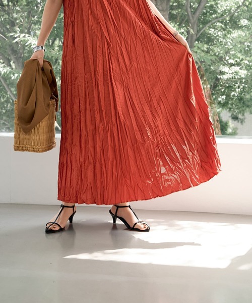 STYLE DELI（スタイルデリ）の「クリンクルニュアンスワンピース（ワンピース・レディース・オレンジ系その他/ブルー系その他・MEDIUM/SMALL）」の14枚目の写真