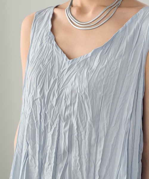 STYLE DELI（スタイルデリ）の「クリンクルニュアンスワンピース（ワンピース・レディース・オレンジ系その他/ブルー系その他・MEDIUM/SMALL）」の8枚目の写真